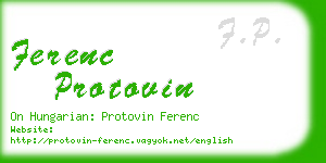 ferenc protovin business card